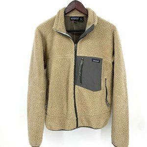 Vintage Patagonia‎ Retro-X Deep Pile Fleece Jacket Oatmeal Gray